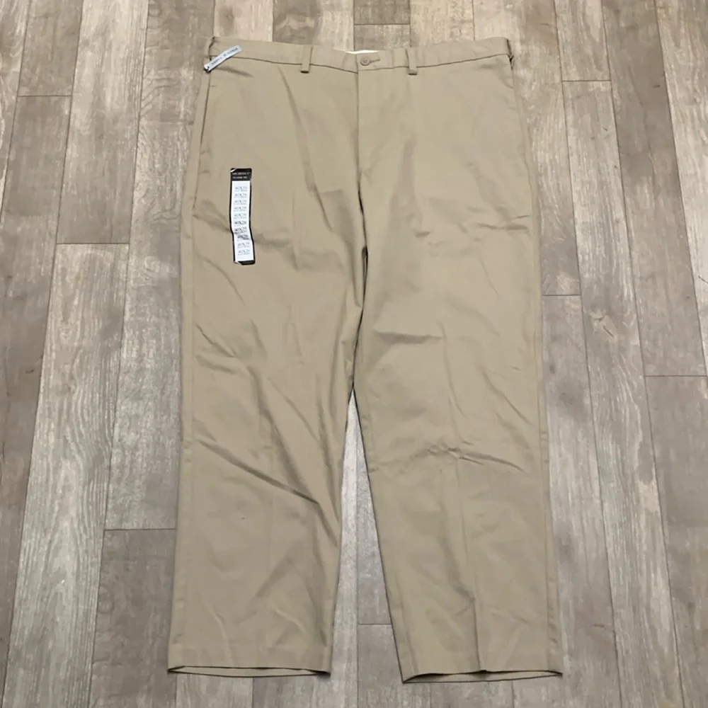 Mens NWT Architect No Iron Khaki‎ Business Casual Classic Fit Minimalist Pants